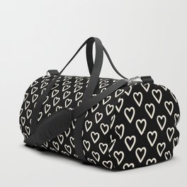Black and white hearts for Valentines day Duffle Bag