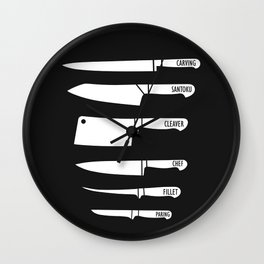 Kitchen Art Knife Guide Wall Clock