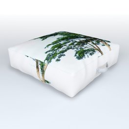 Tree on a hill landscape view of nature. A beautiful landscape of a tree on a green hill Outdoor Floor Cushion