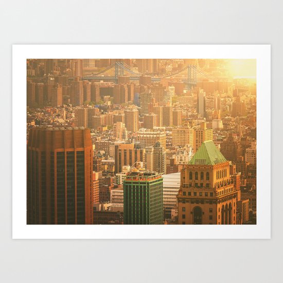 New York City Skyline Rooftops Art Print