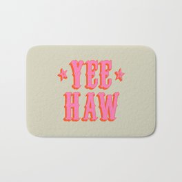 Yee Haw Bath Mat | Words, Rodeo, Desert, Type, Pink, Curated, Art, Cowboy, Graphicdesign, Quote 