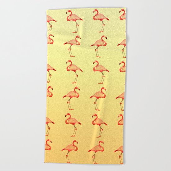 Flamingos #8 Beach Towel