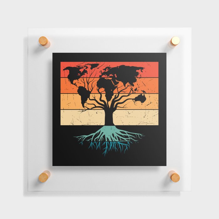 Earth Tree Vintage Nature Floating Acrylic Print