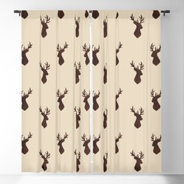 Brown Stag Pattern  Blackout Curtain