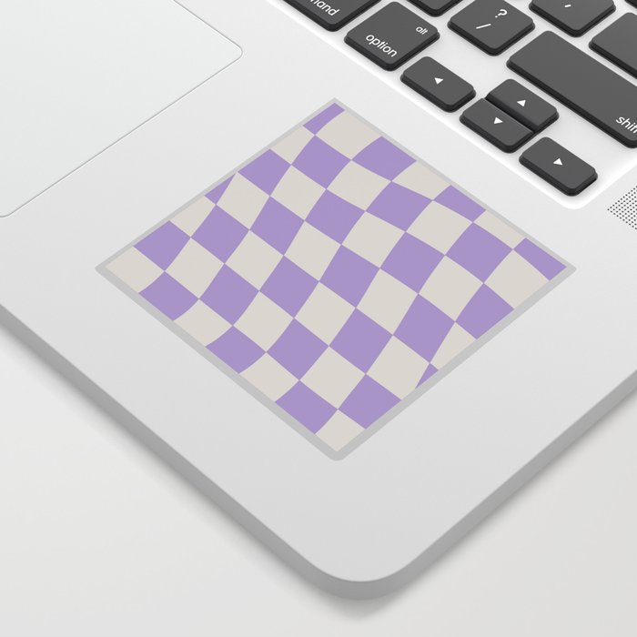 Warped Check Pattern Lavender Sticker