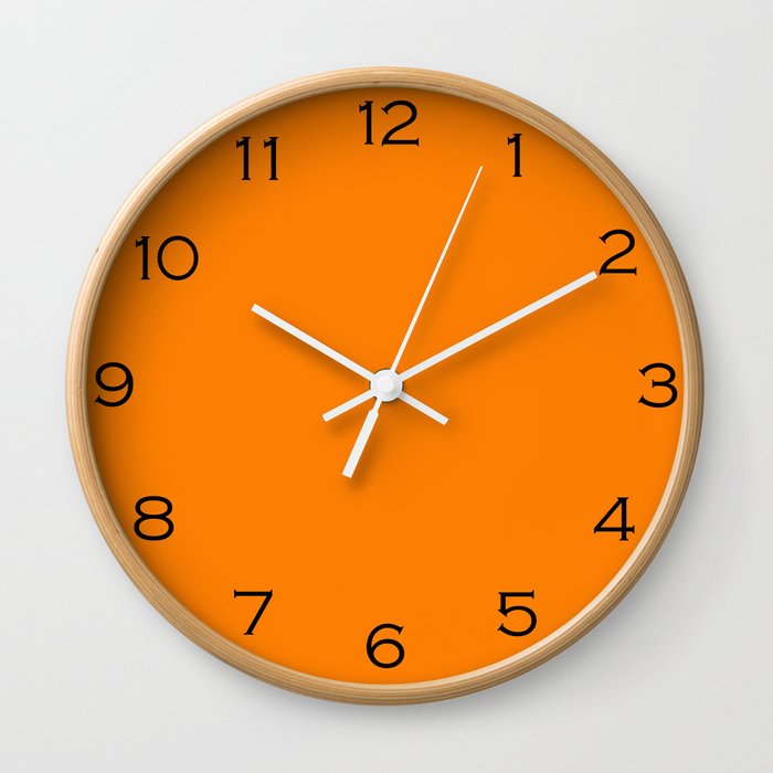 Black Numbers On Orange Wall Clock Wall Clock