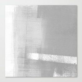 Grey and White Geometric Abstract Canvas Print