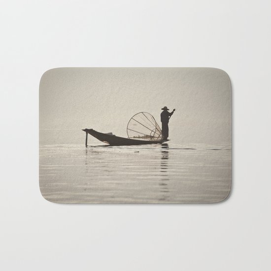 Fisherman at Inle Lake Bath Mat