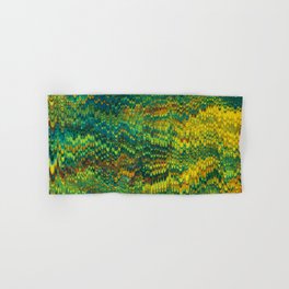 Abstract Organic Pattern Green and Yellow Hand & Bath Towel