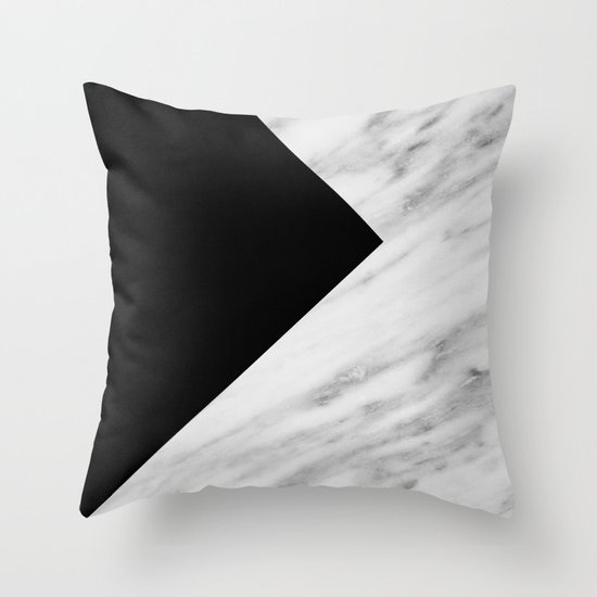 Black Marble Collage Throw Pillow by Cafelab Society6