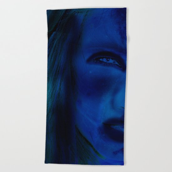 Blue Woman Beach Towel
