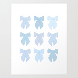 Blue Bows Preppy Coquette Art Print