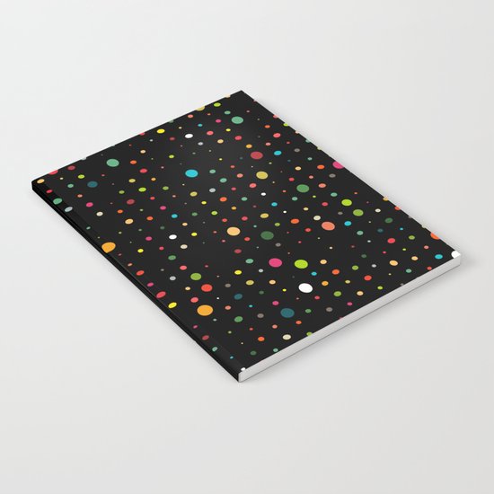 retro rain spots black Notebook