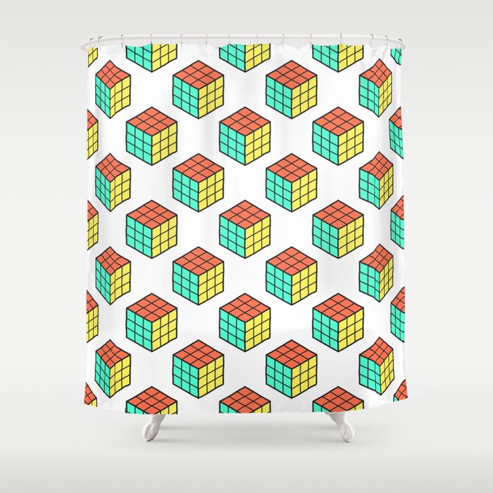rubiks cube pattern shower curtain by s3xyglass3s society6
