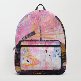 Luminary Backpack | Paper, Layers, Pink, Collage, Purple, Gold, Gingkoleaves, Mauve, Abstract, Rays 