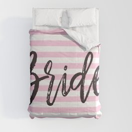 Bride Pink and White Stripes Comforter