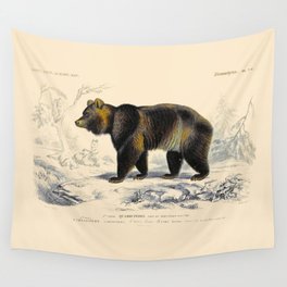 Vintage Grizzly Bear Wall Tapestry