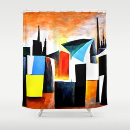 Abstract City Shower Curtain