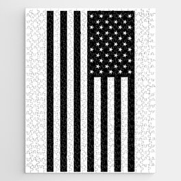 American Flag. Stars and Stripes. Portrait in Black and White. Jigsaw Puzzle