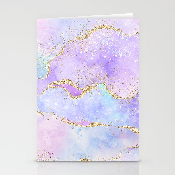 Rainbow Glitter Agate Texture 01 Stationery Cards