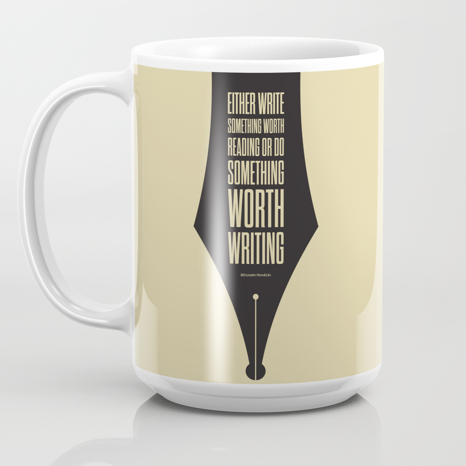 Lab No. 4 - Reading And Writing Benjamin Franklin Quotes Poster Coffee Mug By Lab No. 4 | Society6