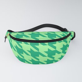 Hounds tooth pattern. Jade and Pale Green print of houndstooth. Fanny Pack