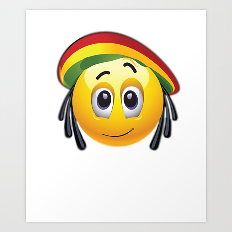 Rastafarian Smiley Funny Emoji Art Print By Teepsy Society6