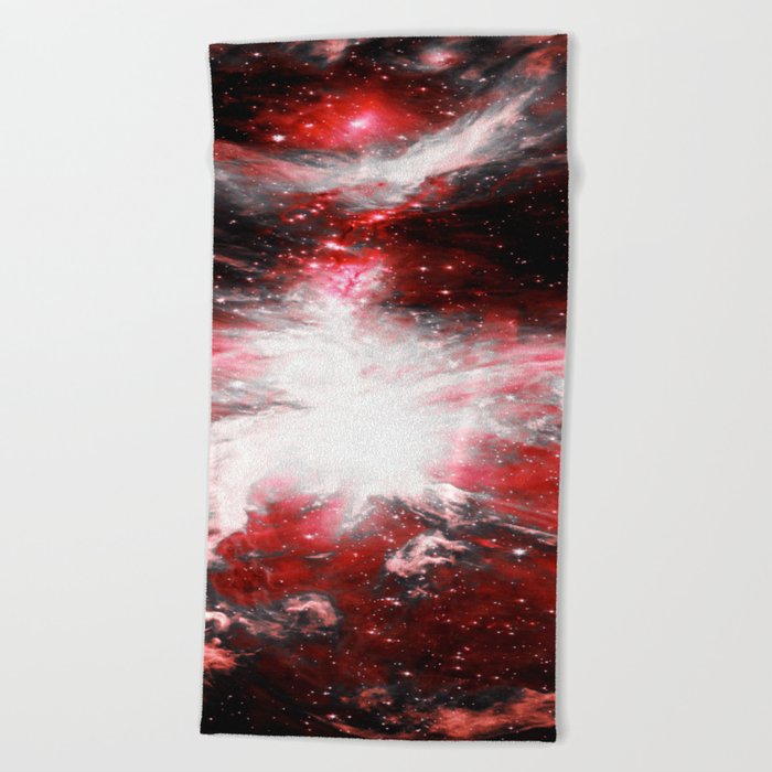 Orion Nebula : Red Gray Black Beach Towel