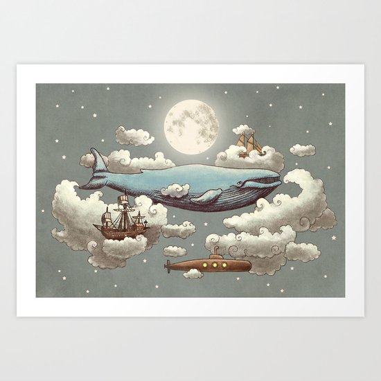 Ocean Meets Sky (original) Art Print