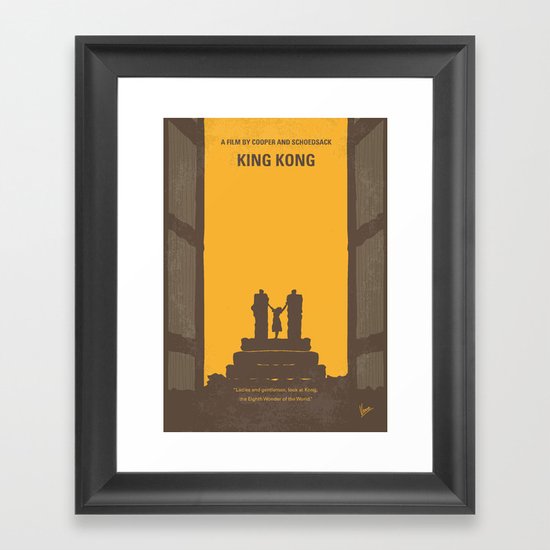 No133 My KING KONG minimal movie poster Framed Art Print