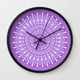 Purple Oval Mandala Wall Clock