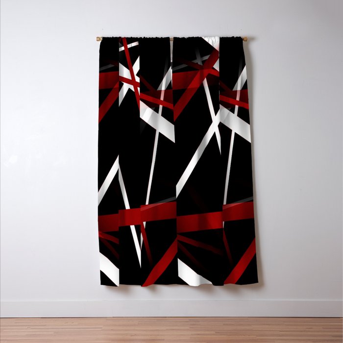 Seamless Red And White Stripes On A Black Background Blackout Curtain By Taiche Society6