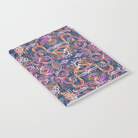 Vivid Celebration - a pattern in magenta, purple and orange Notebook