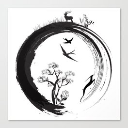 Enso Zen Circle Japanese Symbol Life Nature Tree Wildlife Canvas Print