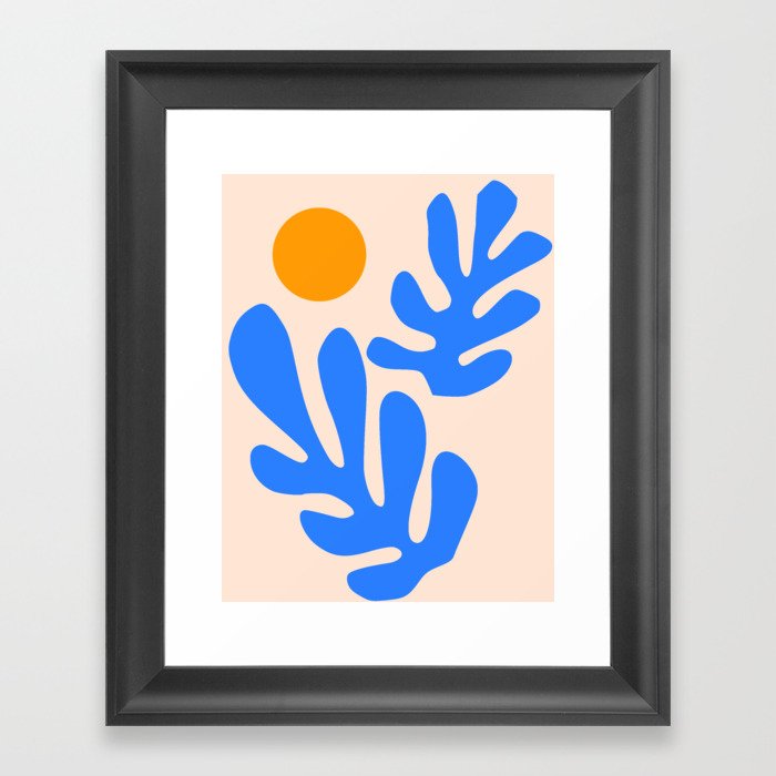 Henri Matisse - Leaves - Blue Framed Art Print