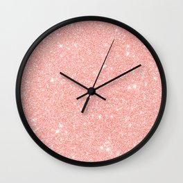 Cute Light Pink Glitter Wall Clock