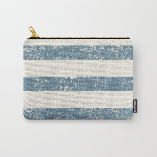 Maritime Beach Pattern- Blue and White Stripes- Horizontal- Carry-All Pouch