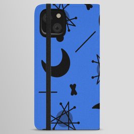 Moons & Stars Atomic Era Abstract Blue iPhone Wallet Case