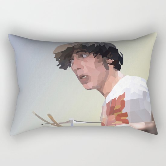 Low Polygon Portrait of Keith Moon Rectangular Pillow