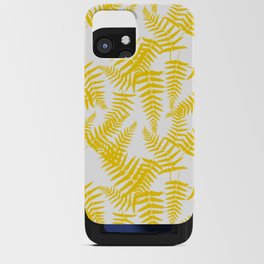 Yellow Silhouette Fern Leaves Pattern iPhone Card Case
