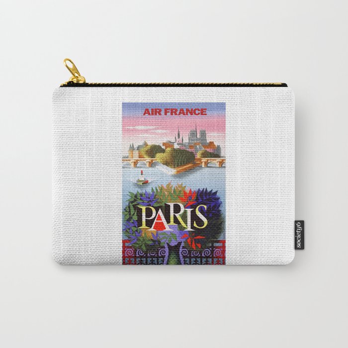 1950 PARIS Air France Airlines Travel Poster Carry-All Pouch