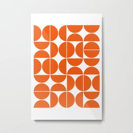 Mid Century Modern Geometric 04 Orange Metal Print
