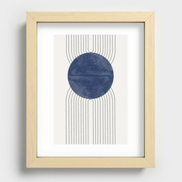 Mid Century Modern Blue Perfect Balance Recessed Framed Print