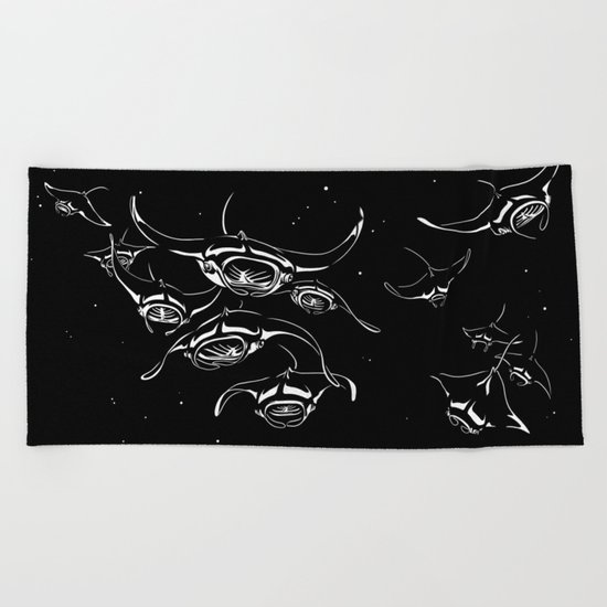 Manta Rays landing Beach Towel