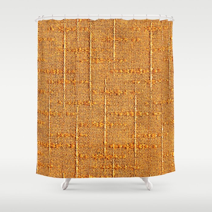 Heritage - Hand Woven Cloth Yellow Shower Curtain