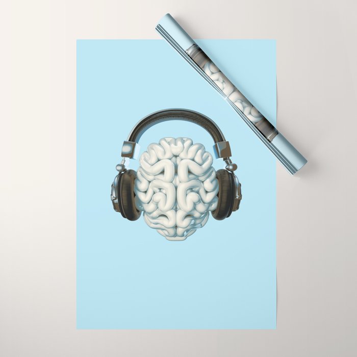 アート・デザイン・音楽 CONCEPTUAL PEOPLE PHOTOGRAPHY2 Mind Music Connection /3D render of human brain wearing
