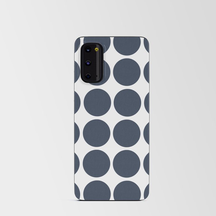 Mid-Century Modern Navy Dots On White Geo Circle Minimalist Clean Cool Pattern Android Card Case