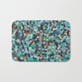 Green, Blue, Brown Colorful Hexagon Design  Bath Mat