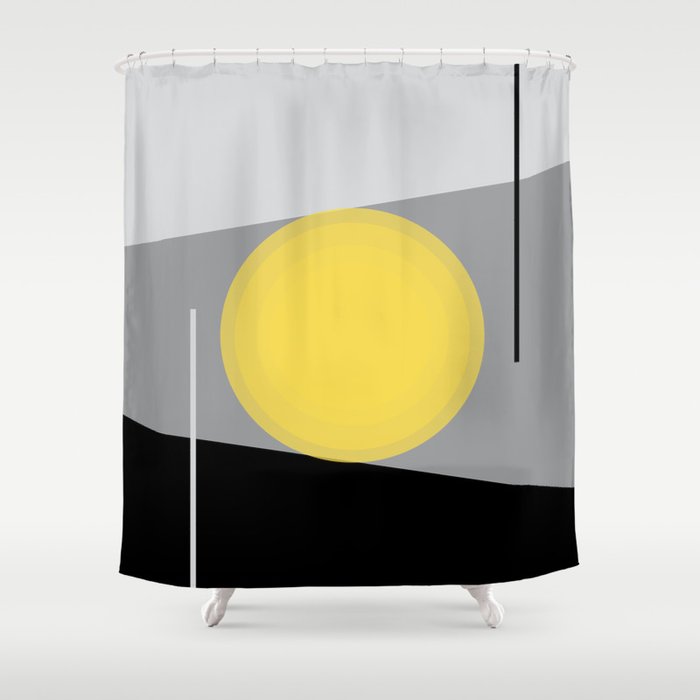 Keeping It Together - Abstract - Gray, Black, Yellow Shower Curtain