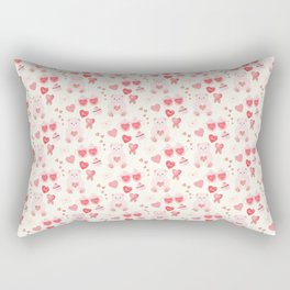 Valentine's Day Teddy Bear Pattern Rectangular Pillow